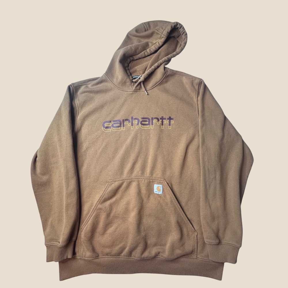 Carhartt Hoodie Mens XL Rain Defender Loose Fit Brown TS5679-M 105679 Pullover